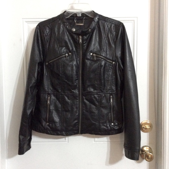 E2 Jackets & Blazers - Black Fashion Faux Leather Jacket Size XL